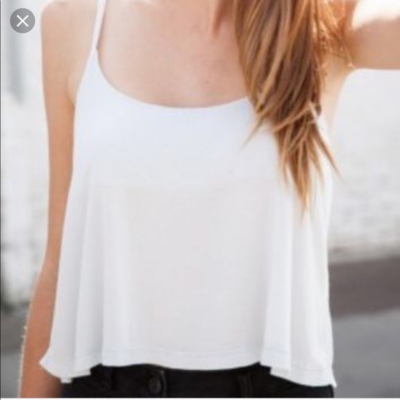 Brandy Melville Tops - Brandy Melville white Arika crop tank top Small